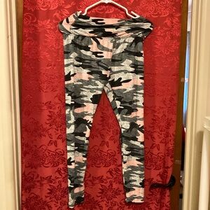 Pink Mixed With Black And White Pants